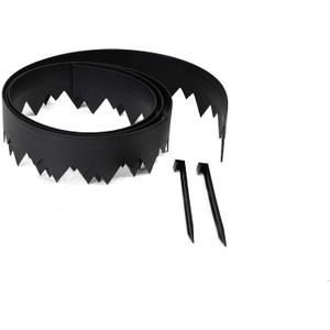EasyFlex Pound-in Landscape Edging with Anchoring Stakes, 4.5 in. Straight Top Plastic Garden Border, 20 Foot Kit, Black, (3500-20C-3)