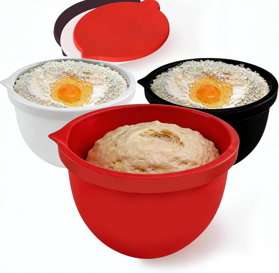 Silicone Liners for KitchenAid 5QT Stand Mixer Bowls 3-Pack Set Perfect for Beating, Rising & Storing Dough Dishwasher Safe, BPA-Free & Food Safe