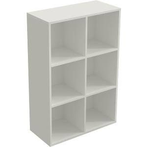 6-Cube Storage Shelf Bookcase - Wooden 3-Tier Floor Standing Open Bookshelf for Home and Office, Display Cabinet, Warm White