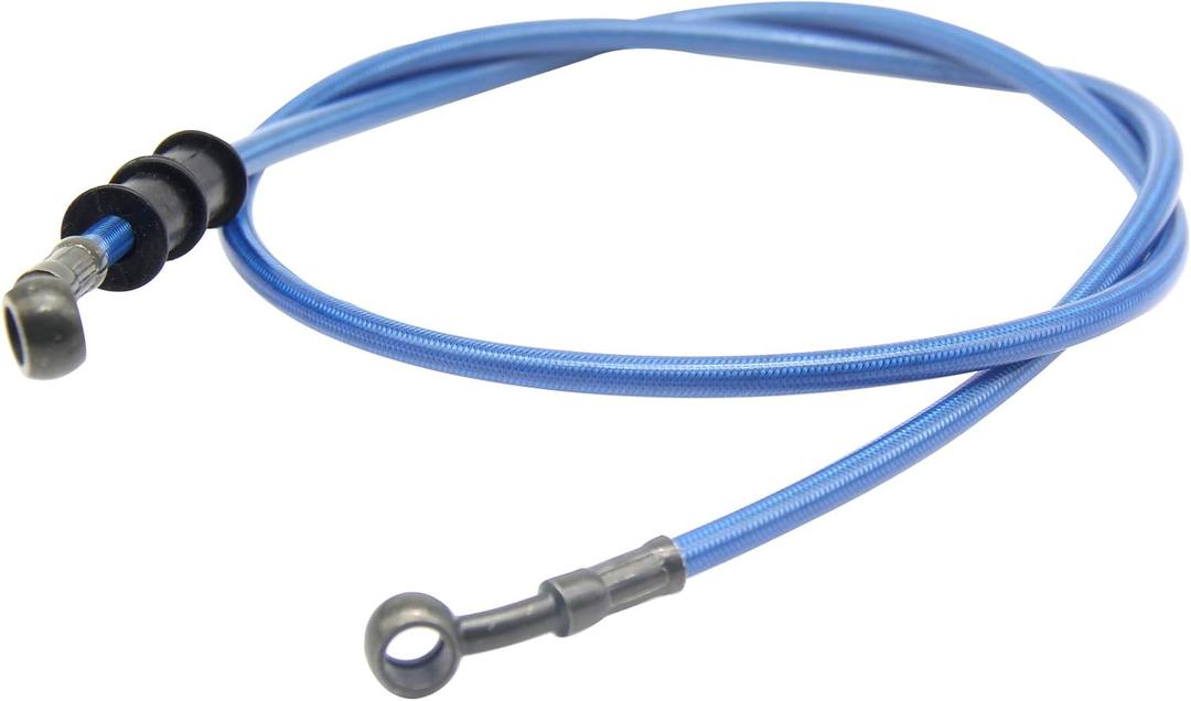 Motorcycle Brake Line, Stainless Brake Hose, Motorcycle Braided Steel Brake Clutch, Pack of 1, Flexible Brake Line for Bikes Motocross Street Bikes (120cm/ 47.2", Blue)