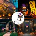 Halloween Graden Flag Solar Lights with Pole, Trick or Treat Double Sided Witch Feet Flag Banner 17.7 x 11.8. Inch 16 Warm White LED with 8 Modes Solar Panel, Decorations for Outdoor, Yard