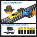 Slot Car Race Track Sets for Boys Kids,Battery or Electric Race Car Track with 4 High-Speed Slot Cars and 2 Hand Controllers,Dual Racing Game Lap Counter Circular Overpass Track Toys Age 6 7 8-12