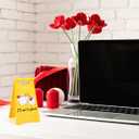 Cute I Love You Valentine's Day Til We're Ghosts Desk Sign Yellow Warning Style Table Decor Valentine's Day Gift for Boyfriend Girlfriend Husband Wife Tabletop Cubicle Phone Holder Mirror Stand