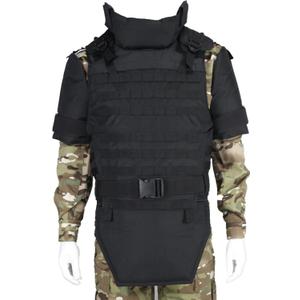 Russian Special Forces MOLLE Tactical Vest Outdoors Neck Shoulder Lower Body Protector, black, One Size