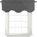 Turquoize Blackout Curtain Valances for Kitchen Windows/Bathroom/Bedroom Privacy Decorative Rod Pocket Short Scalloped Window Valance Curtains, 52" x 18" Inches, 1 Panel, Charcoal Gray