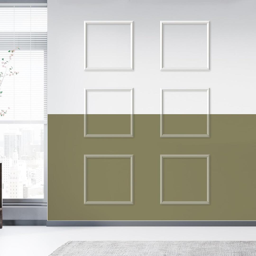 6 Sets Peel and Stick Wall Molding Kit, 16"x16" Picture Frame Molding Self Adhesive Molding Trim for Walls, Ready to Assemble Accent Molding Trim for Interior Wall Moulding Decor