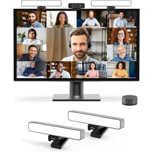 HumanCentric Premium Video Conference Lighting for Video Calls, HighBeam Pro Light for Zoom Meetings and Streaming, Upgrade Monitor Ring Light with LED Webcam Light, Dual Video Conference Light