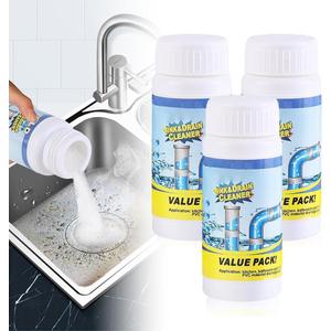 3Pcs Wild Tornado Pipe Dredge, Powerful Sink and Drain Cleaner Powder, Fast Foaming for Kitchen Toilet Pipeline Quick Cleaning Tool