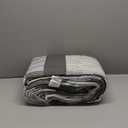Homzard Grey Comforter Set,Cotton Plaid Striped Quilts Queen Size for The Bed,Reversible Geometric Queen Size Bedspread with 2 Pillow Shams,Lightweight 3 Piece Bedding All Season (Queen (90"x98"), 04-1 Gray)