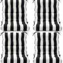 Hoteam 4 Pcs High Back Chair Cushions Set - 44'' x 21'' Indoor Outdoor Waterproof Soft Thicken Stripes Replaceable Cushion for Garden Summer Rocking Chair, Patio Furniture (Black Stripes)
