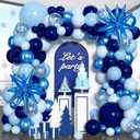 Blue Balloon Arch Kit Garland, Chrome Blue Light Navy Blue Confetti Balloons for Birthday Winter Wonderland Baby Shower 2026 Graduation Wedding Anniversary Party Decorations