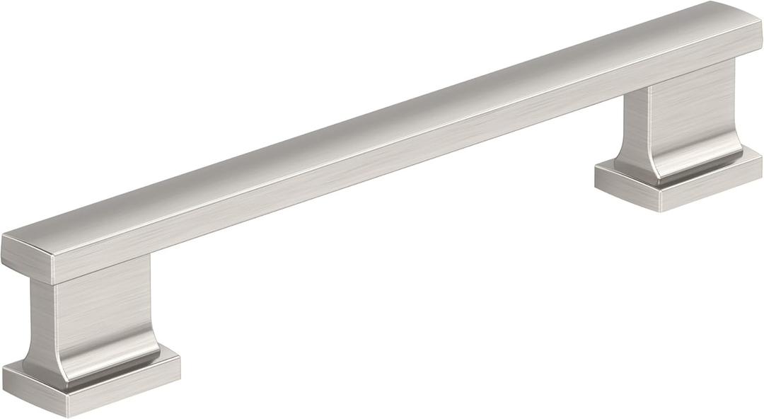 Amerock 10BX37092G10 | Satin Nickel Cabinet Pull | 5-1/16 inch (128mm) Center-to-Center | 10 Pack | Triomphe | Furniture Hardware