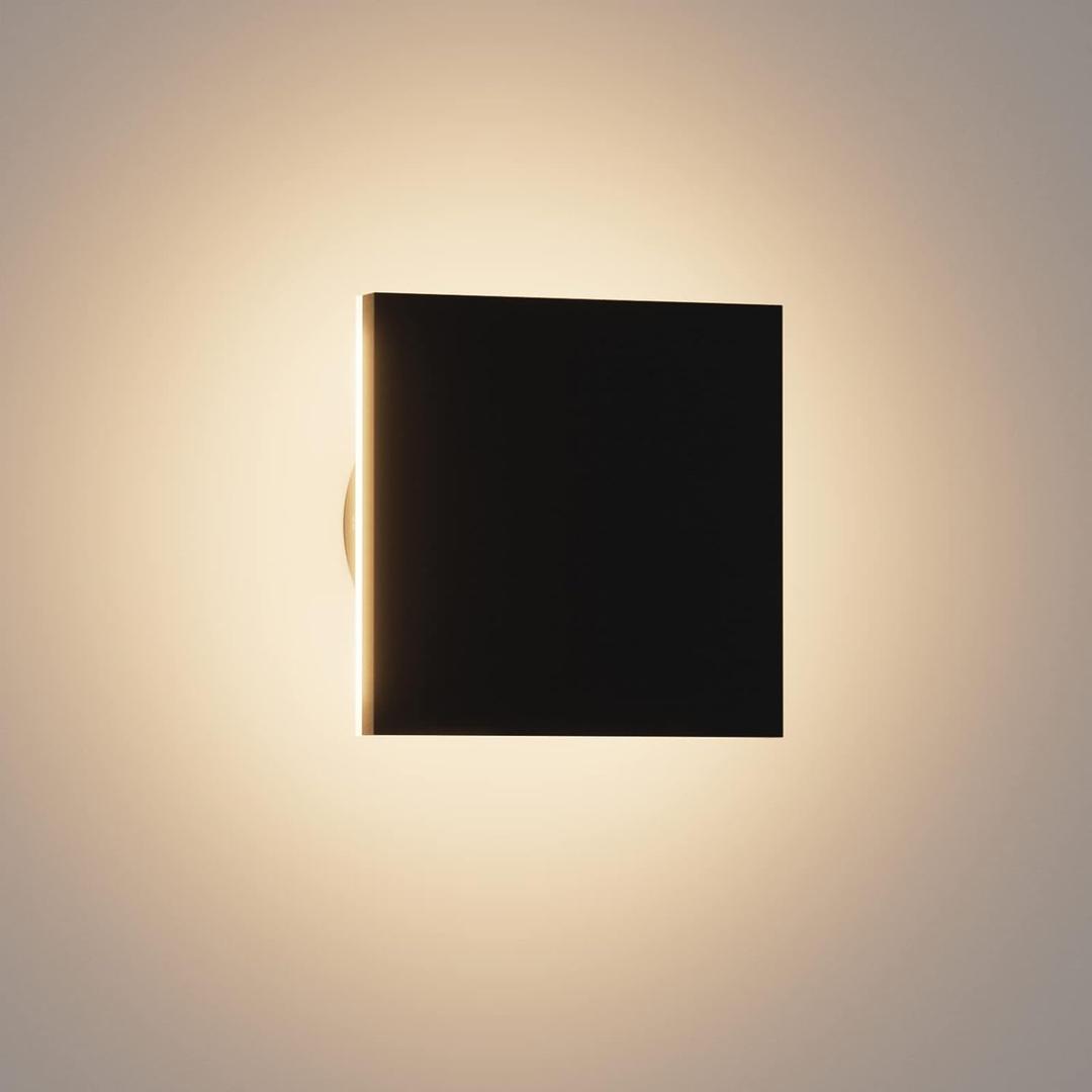 Outdoor LED Wall Light Modern Porch Light Patio Light for House Outdoor Wall Sconce Aluminum Waterproof Porch Lights Indoor Exterior Sconce Wall Lighting Warm White 3000K (Square) (1-Pack)