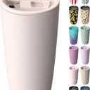 TILUCK 20 oz Insulated Tumbler with BPA-Free Lid, Stainless Steel Vacuum Travel Coffee Mug, Double Wall Coffee Tumbler20ozMatte SakuraPink