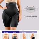 SHAPELLX Shapewear for Women Tummy Control Faja Body Shaper Butt Lifting High Waisted Shorts Thigh Slimmer Bodysuit (Black, S)