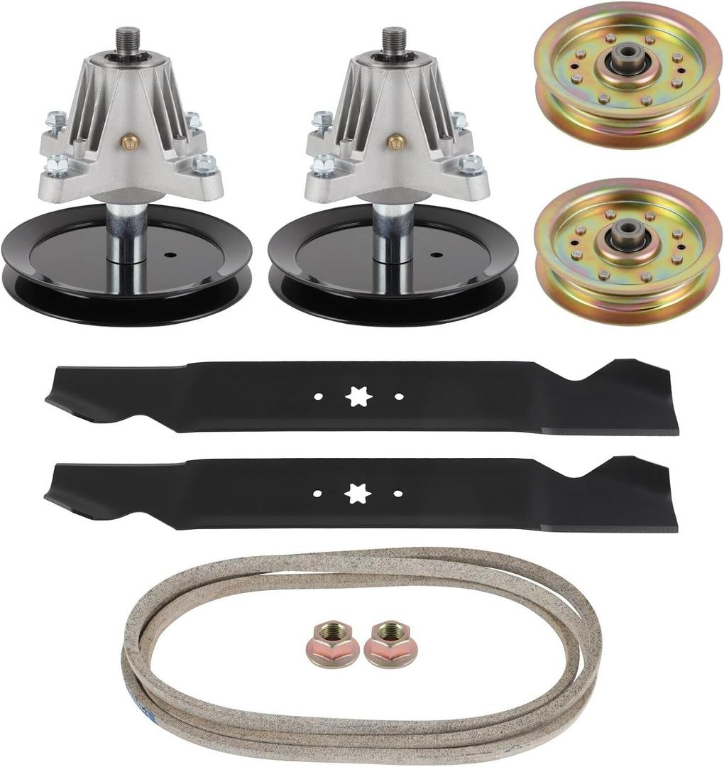 ACEBRI Deck Rebuild Kit 46'' for Cub Cadet LTX1045 LTX1046 LTX1046VT Include 2 Spindles 618-04865 2 Blades 942-0424 2 Idler Pulley 753-08171 956-04129 1 Belt 954-04219