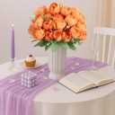 Ovveroche 8 Pack Orange Peonies Artificial Flowers, Fall Fake Silk Hydrangea Bouquet for Bridal Wedding Home Table Decor Reusable Dining Opening Ceremony Birthday Arrangement Faux Floral