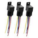40 Amp 48V DC SPDT Relay Socket - Waterproof 5 Pin Relay Harness Plug, Replaces Type: JD-2912 (3pcs)