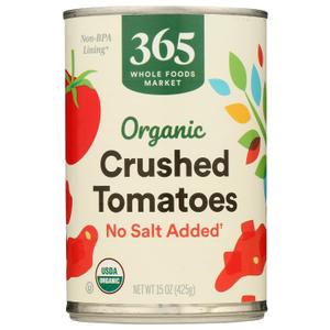 365 by Whole Foods Market, Organic Crushed Tomatoes, No Salt Added, 15 Ounce (EXP 09/01/28)
