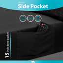 DREAMCARE King Size Sheets Set - 6 pcs Breathable Cooling Bed Sheets - up to 15" Deep Pocket King Sheet Set with Side Pockets - Extra Soft 100% Brushed Hypoallergenic Hotel Luxury Bedding - Black