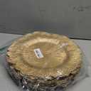 MAONAME 13" Gold Charger Plates, Round Reef Chargers for Dinner Plates, Plastic Plate Chargers for Table Setting, Wedding Decor, Set of 12