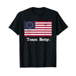 Team Betsy Ross Flag Shirt Proud American Flag Distressed T-Shirt 2XL