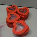 Lerheedi 12 Pcs Small Heart Shaped Boxes - 4 x 2 Inch Wedding Nesting Gift Boxes with Window, Heart Paper Decorative for Wedding Bridal Shower Mother's Day Gift Wrapping Party Decor(Red)