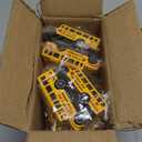 12 Pack Pull Back Bright Yellow School Bus Toys, 3.2" Die-cast Metal Friction Powered Toy Vehicles for Kids Boys Girls