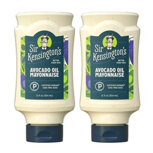 Sir Kensington's Mayonnaise 2 Count Avocado Oil Mayo Keto Diet & Paleo Diet Certified Gluten Free & Non-GMO Project Verified Condiment 12 oz BB 12/2026
