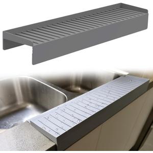 Kitlers Silicone Edge Protectors - Multifunction Sink Accessories, Splash Guard & Draining Mat for Kitchen, Bathroom Sink, Steel, Granite, Quartz Countertops(Gray) (4*20in)