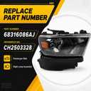 Halogen Headlight Assembly Compatible with Ram 1500 2019-2023