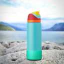 4 x yoelike Grid Silicone Boot for Owala Water Bottle, Anti-Slip Protective Sleeve for FreeSip/Twist/Flip, Bottom Bumper Cover for Watter Bottle Accessories (40 Ounces, Mint Green)