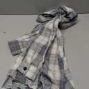 Womens Buffalo Plaid Flannel Shirt Jacket Long Sleeve Collar Button Down Shacket Coats Lightweight Tops (Small, Hazel Blue Plaid)