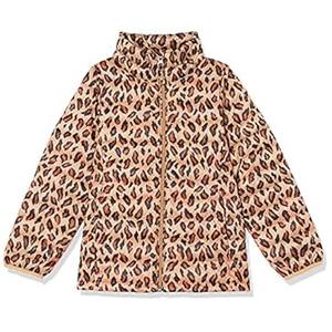 Amazon Essentials Girls' Big Light-Weight Water-Resistant Packable Mock Puffer Jackets, Leopard, Large