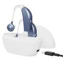 Digital Hearing Aids for Seniors - (Pair of 2) Personal Hearing Enhancement Behind-The-Ear BTE Aid PSAP Sound Amplifier, Rechargeable Digital Hearing Amplifier with All-Day Battery Life, Modern Blue