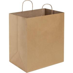 BagDream Kraft Paper Bags 14x10x15.75 Ultra Wide Large Paper Gift Bags with Handles for Takeouts, Parties, Shopping, Food Packing, Recyclable Food Service Bags Brown 25 Count Paper Grocery Sacks