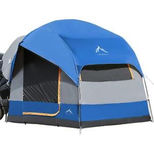GoHimal SUV Tent for Camping, Waterproof PU3000mm Spacious Double Layer Design for 4 Person, Includes Rainfly and Storage Bag, 8FT L x 8FT W x 7.2FT H Blue