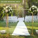 8.2FT Adjustable Backdrop Stand Kit - Square Wedding Arch & Balloon Arch for Photo Booth Background, Baby Shower, Birthday Party Decorations (Portable Frame) (Gold,8.2X 8FT)