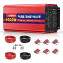 TAGEEBLU 4000W 24V Pure Sine Wave Inverter, 24V DC to 110V/120V AC Power Inverter for RV、Off Grid、Truck、Power Outage with 4 AC outlets and LCD Display