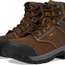 KEEN Utility Women's Evanston 6" Composite Toe Waterproof Leather Durable Construction Work Boots, Bison/Black, 10 W