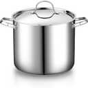Cooks Standard 18/10 Stainless Steel Stockpot 12-Quart, Classic Deep Cooking Pot Canning Cookware with Stainless Steel Lid, Silver