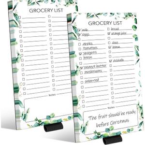 Joyberg 2 PCS Magnetic Grocery List Pads for Fridge, 4.5x7.5 Inches Magnetic Note Pad for Fridge, Grocery List Magnet Pad for Refridge, Magnetics Notepads, Shopping Lists, 60 Pages Per Notepad