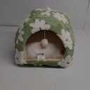 Lesure Cute Cat Beds for Indoor Cats - 2 in 1 Cat Cave Bed for Kittens and Small Pets with Removable Washable Cushioned Pillow, Cozy Ktten Tent with Non-Slip Bottom, Green, 16 inches