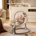 Momcozy 2-in-1 Electric Baby Swing, Dual-Arm Support System & Parent-Inspired Motions, Convertible to Toddler Seat up to 66 lbs, Adjustable Height, Lightweight, Khaki