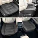 BOPUOVRE Car Seat Cover for Luxury & Comfort - PU Leather, Anti-Slip, Full Wrap Protection with Storage Pocket for Bottom Cushion - Universal Fit for 95% of Vehicles (Black, 2 Piece)