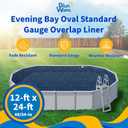 Blue Wave Evening Bay 12-ft x 24-ft Overlap Oval Pool Liner for Above-Ground Steel Wall Pools Weather Resistant Standard Gauge Vinyl w/Welded Seams Dark Blue, 48/54-In Depth Walls