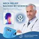 YOUKADA Neck Massager, 3 in 1 Modes, Electric Shoulder Relaxer, Neck Stretcher with Heat for Pain Relief Deep Tissue, Ergonomic 26Shoulder Massager, Portable for Car/Office/Home (Blue)