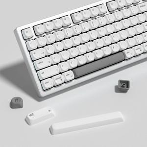 KBDiy for MAC Style KOA Profile Keycaps 60 Percent, Dye-Sublimation PBT White Custom Keyboard Keycap, 138 Keys Cap Set for Cherry Gateron MX Switches Mechanical Keyboards