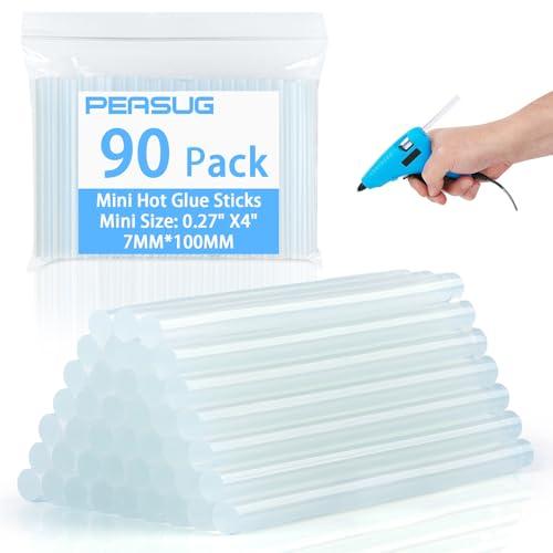 90 PCS Mini Hot Glue Sticks Bulk, Clear Glue Sticks for Metal, Wood, Glass DIY Art Craft & School Projects Craft, Bond (4" X 0.27")