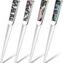 Chuangdi 4 Pieces Letter Opener Knife Fancy Stainless Steel Envelope Openers Slitter Lightweight Mail Opener Tool for Women Men Office Home School Supplies(Retro Style) 2 is missing